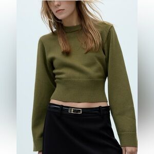 Zara BASIC KNIT WIDE SLEEVE SWEATER